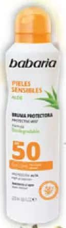 BABARIA Spray cu protecție solară pentru pielea sensibilă cu aloe vera SPF 50 200 ml