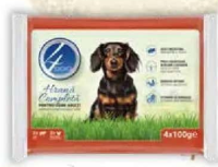 4DOG Hrană umedă pentru câini 4x100 g