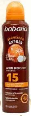 BABARIA Monoi Tahiti Ulei accelerator de bronzare cu protecție solară SPF15 300 ml