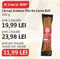 ELIT Cârnați Grătărel Plin De Carne 300 g