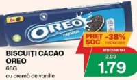 Oreo Biscuiți Cacao 66G cu cremă de vanilie