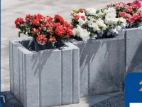 Jardiniera din beton Cubo exterior patrata gri 30 x 30 x 30 cm