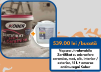 Kober Vopsea ultralavabila Zertifikat cu microsfere ceramice, mat, alb, interior / exterior, 15 L +