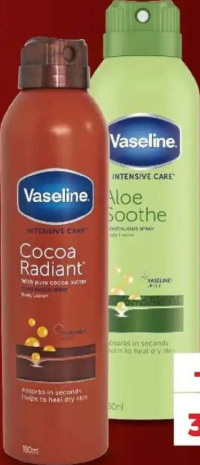 VASELINE Loțiune de corp sub formă de spray cocoa radiant/ aloe soothe 190 ml