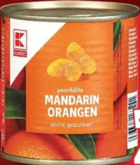 K-Classic Mandarine felii întregi în sirop slab îndulcit 312 g