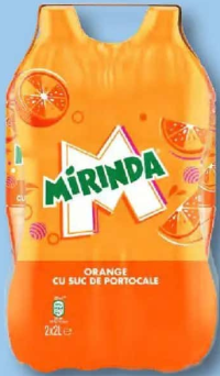 MIRINDA Băutură răcoritoare carbogazoasă portocale 2 x 2 L