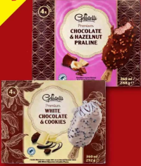 Gelatelli Înghețată ciocolată albă / praline 4 x 90 ml