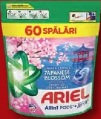 Ariel Detergent capsule Japanese blossom 60 bucăți