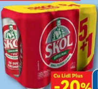 SKOL Bere blondă (5+1) x 0,5 L