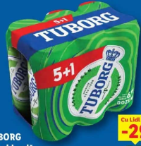 TUBORG Bere blondă (5+1) x 0,5 L