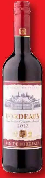 BORDEAUX Vin roșu sec 0,75 L