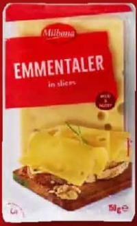 Milbona Brânză Emmental feliată 150 g