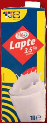 Pilos Lapte de consum 3,5% grăsime 1 L
