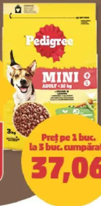 PEDIGREE HRANĂ USCATĂ MINI pasăre și legume 3 kg