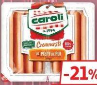 Caroli Crenvurști Cu Piept De Pui 280g