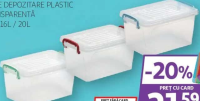 STERK Cutie depozitare plastic transparentă 12L / 16L / 20L