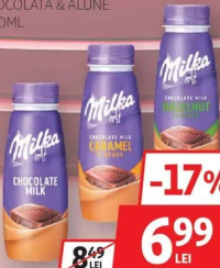 Milka Băutură Din Lapte Ciocolată / Ciocolată & Caramel / Ciocolată & Alune 250ml