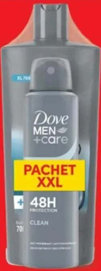 Set Dove Men gel de duș Clean Dove 720 ml + deodorant Clean Dove 150 ml