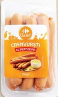 Carrefour Classic Crenvurști cu piept de pui 250 g
