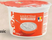 Smântână Carrefour Classic 20% grăsime 200 g