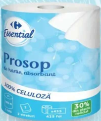 Carrefour Essential Prosop hârtie monorolă 2 straturi, 100 m