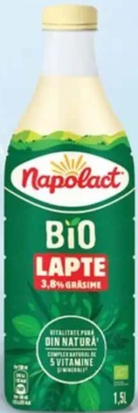 Napolact Lapte Bio 3.8% grăsime 1.5 L