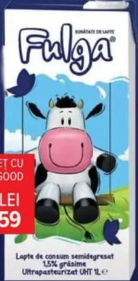 Lapte UHT Fulga 1.5% grăsime 1 L