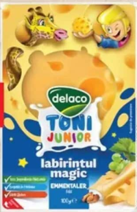 Delaco Toni Junior Brânză Emmentaler felii 100 g