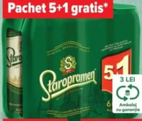 Bere blondă Staropramen 6 x 0.5 L