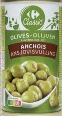 Carrefour Classic Măsline cu anșoa 150 g