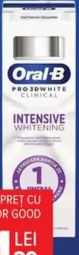 Pastă de dinți Oral-B Pro 3D White Clinical albire intensă 75 ml