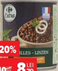 Carrefour Extra Linte verde gătită 800 g