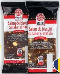 Gusturi Românești Salam de Biscuiți cu Rahat și Nucă / Rahat și Stafide 80g