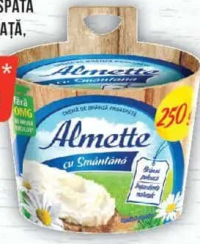 Almette Cremă de brânză proaspătă cu smântână/cu verdeață, 250g