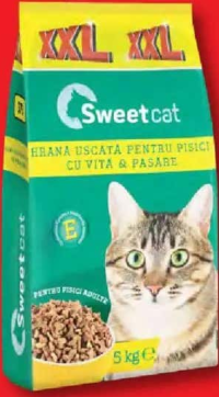 Sweet Cat Hrană uscată pentru pisici vită și pasăre 5 kg