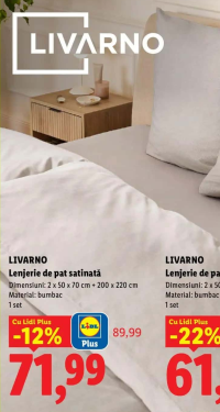 LIVARNO Lenjerie de pat satinată 2 x 50 x 70 cm + 200 x 220 cm 1 set