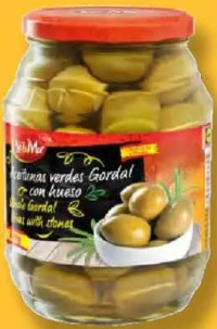 SOL&MAR Măsline verzi întregi Gordal cu sâmburi 570 g