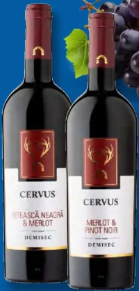 CERVUS Cabernet Sauvignon / Merlot & Pinot Noir / Fetească Neagră & Merlot Vin roșu demisec 0,75 L