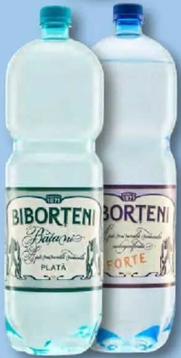 Biborțeni Apă minerală plată / carbogazoasă 2 L
