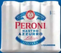 PERONI NASTRO AZZURRO Bere blondă 6 x 0,5 L