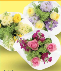 Buchet de trandafiri și Matthiola 7 fire 50 cm