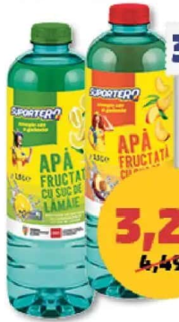 Suportero Apă Fructată cu suc piersici / lămâie 1.5 l