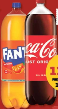 Coca-Cola Regular / Fanta Portocale 2.5 l