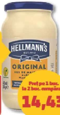 Hellmann's Original Sos Maioneză 405 ml
