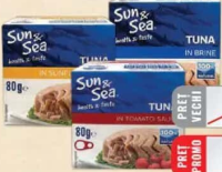 SUN&SEA conservă ton, bucăți, 80g, diverse sortimente