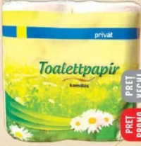 PRIVAT hârtie igienică 4role, 3str., Mușețel