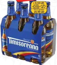 Bere blondă Timișoreana Lux 6x0.33 L
