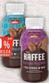 MÜLLER LATTE MACCHIATO, 2.9% GRĂSIME/ ESPRESSO MACCHIATO, 250ML
