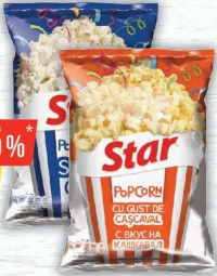 Star Popcorn cu gust de cașcaval/cu sare, 80g