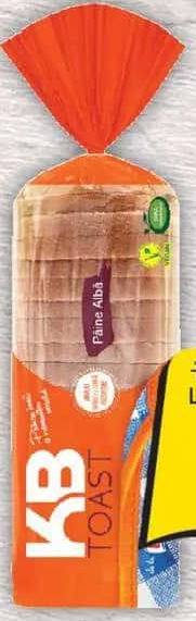 KB Toast Pâine Albă, Feliată, 600g